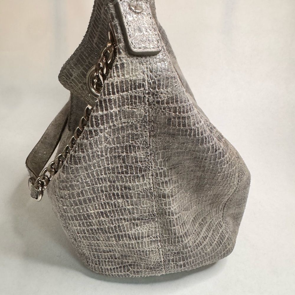 Michael Michael Kors Gray Snake-Embossed Leather Shoulder Bag – NWOT - Picture 2 of 7